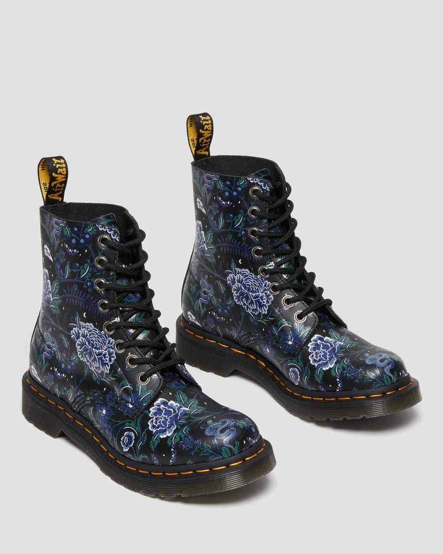 Dr Martens 1460 Pascal Mystic Floral Lace Up Naisten Nilkkurit Mustat  Suomi |  2839BUZRG