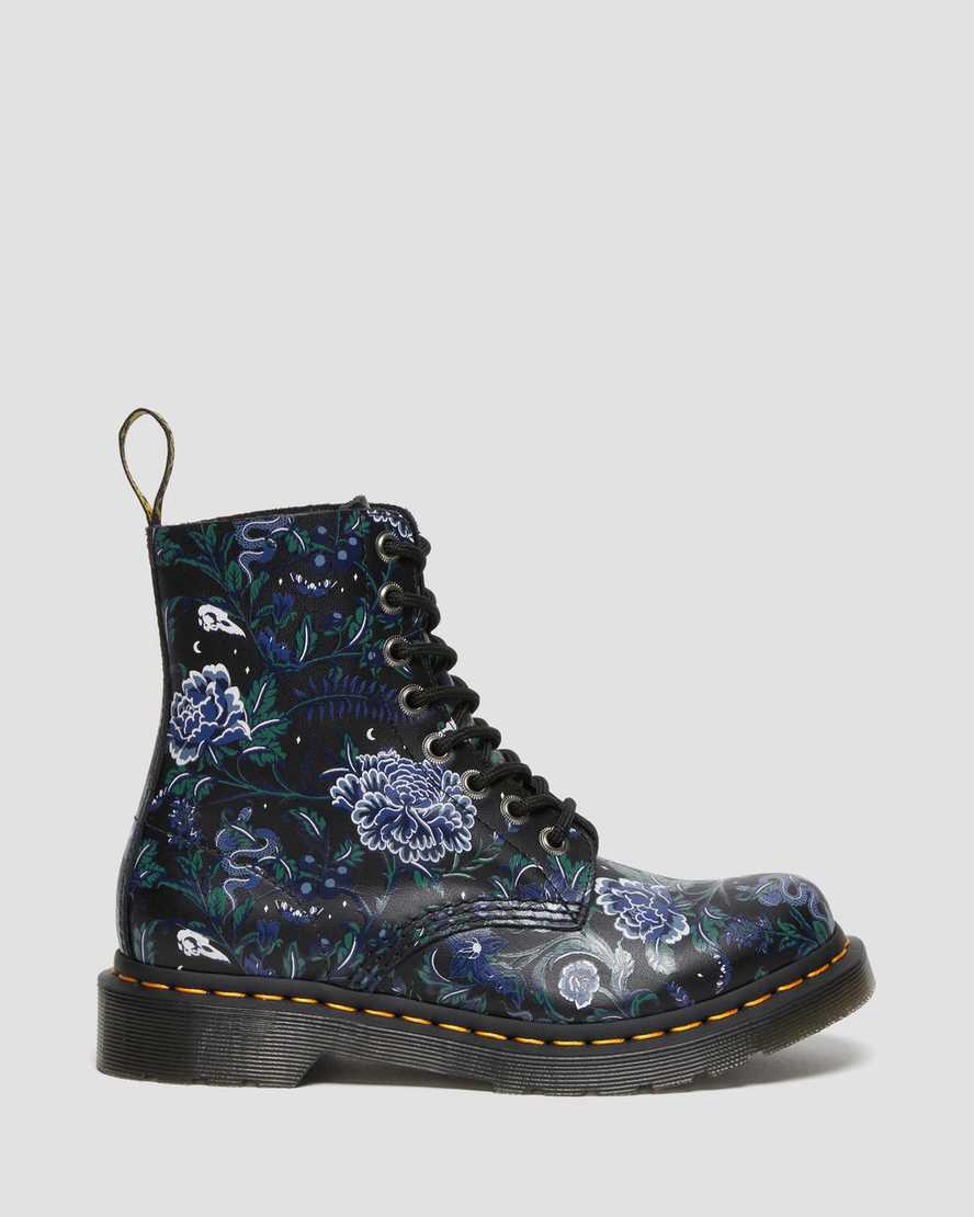 Dr Martens 1460 Pascal Mystic Floral Lace Up Naisten Nilkkurit Mustat  Suomi |  2839BUZRG