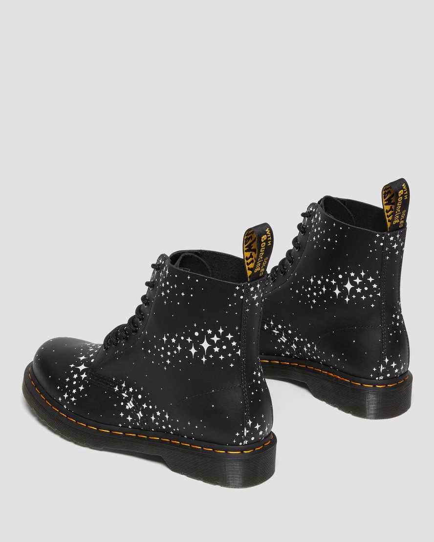 Dr Martens 1460 Pascal Stars Leather Lace Up Miesten Nilkkurit Mustat  Suomi |  6249COQAE