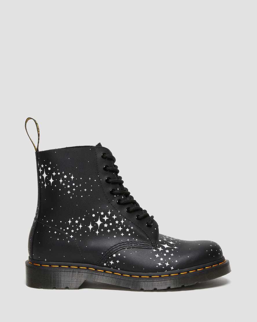 Dr Martens 1460 Pascal Stars Leather Lace Up Miesten Nilkkurit Mustat  Suomi |  6249COQAE