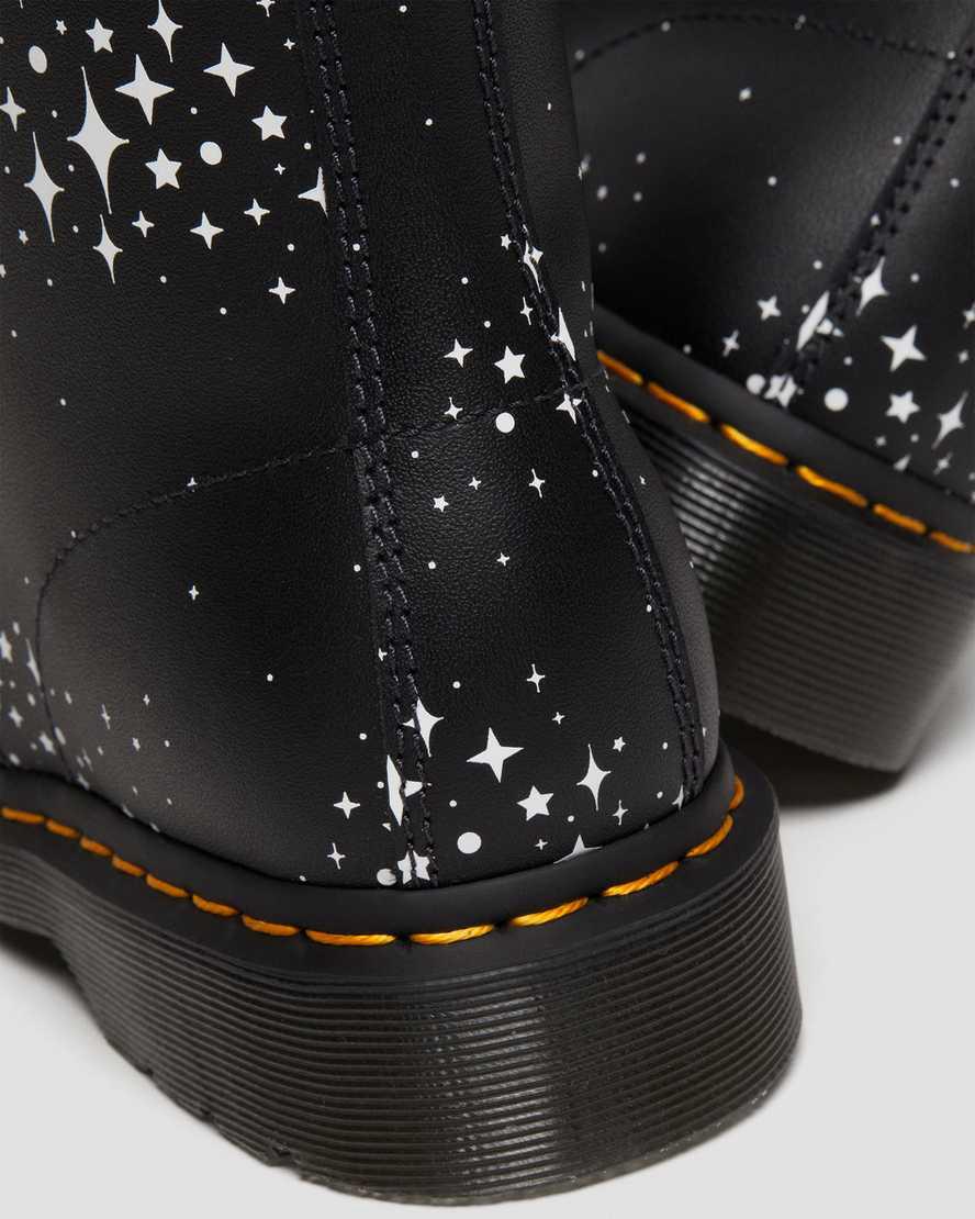 Dr Martens 1460 Pascal Stars Leather Lace Up Miesten Nilkkurit Mustat  Suomi |  6249COQAE