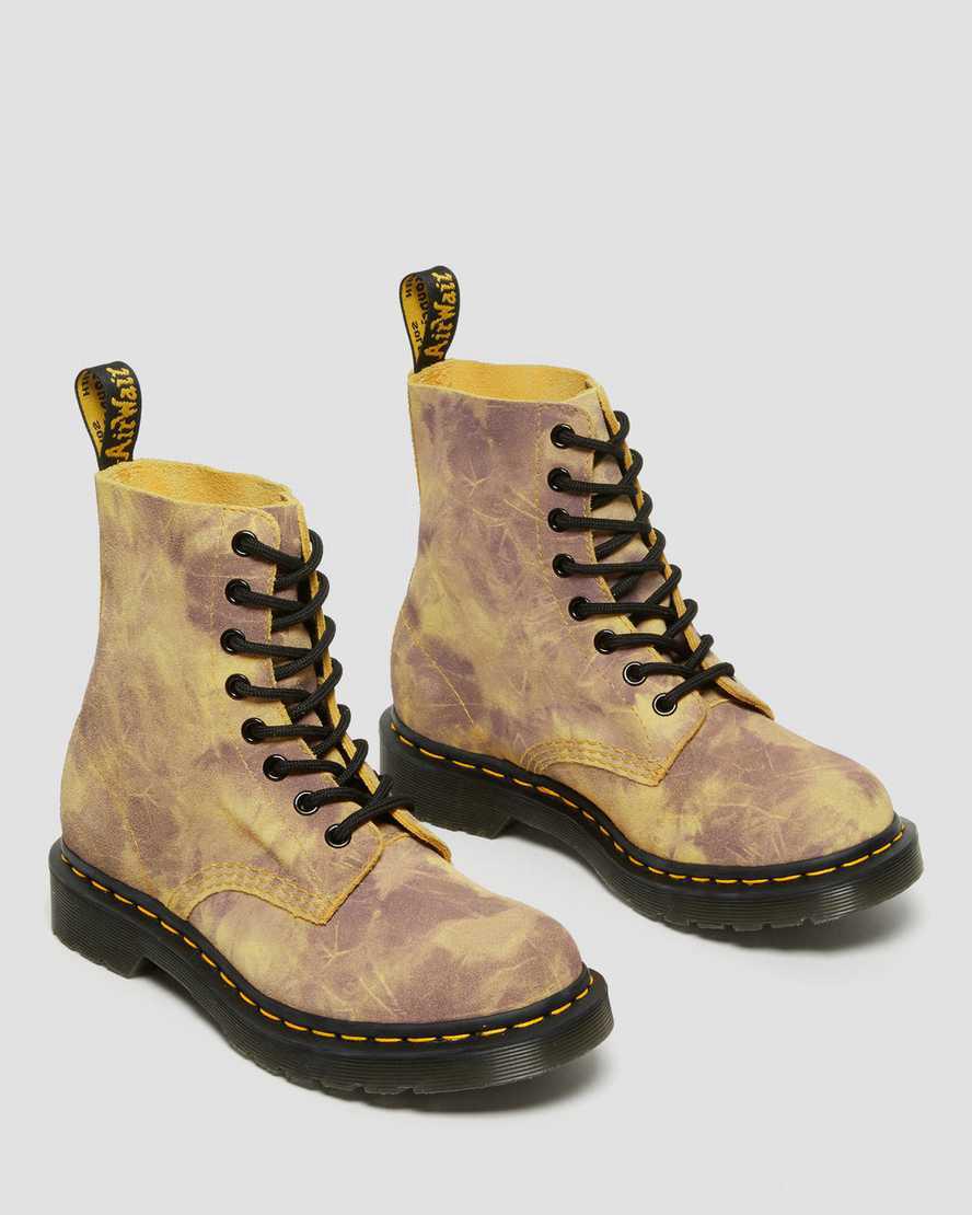 Dr Martens 1460 Pascal Tie Dye Leather Lace Up Naisten Nilkkurit Keltainen  Suomi |  0381NEIOM