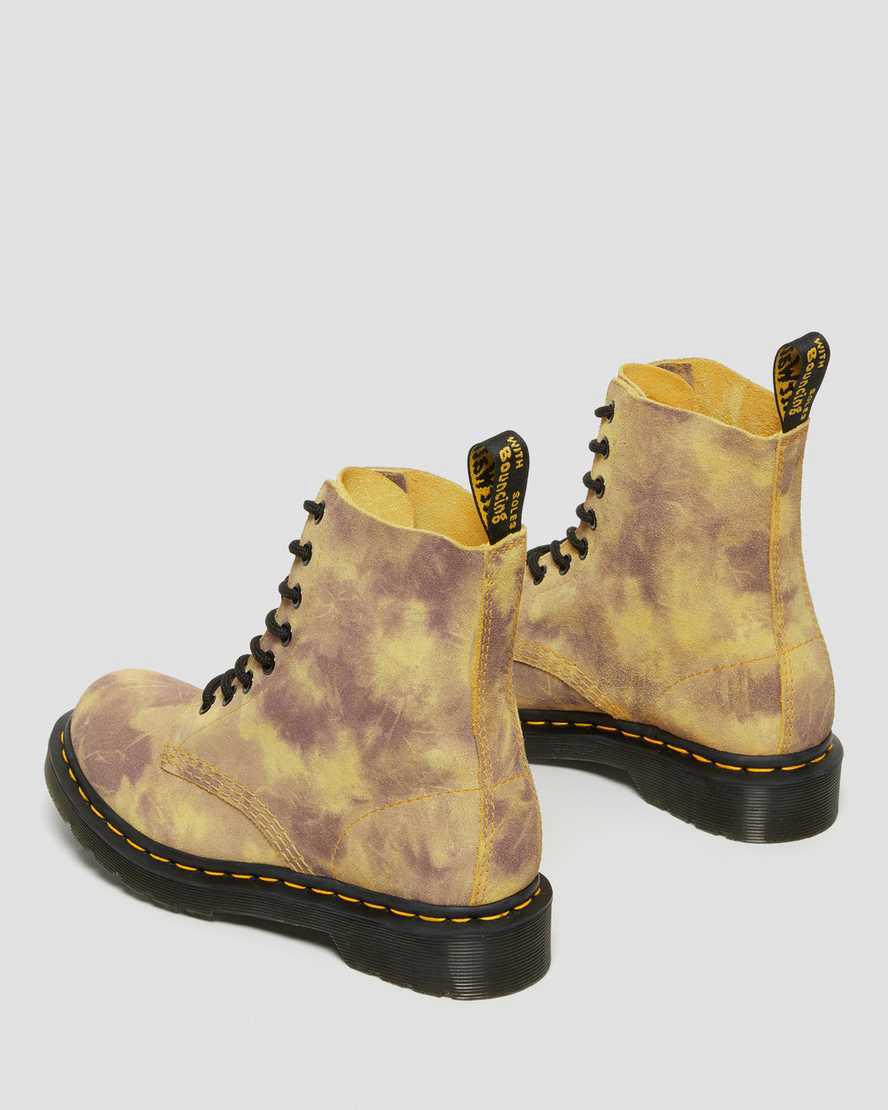 Dr Martens 1460 Pascal Tie Dye Leather Lace Up Naisten Nilkkurit Keltainen  Suomi |  0381NEIOM