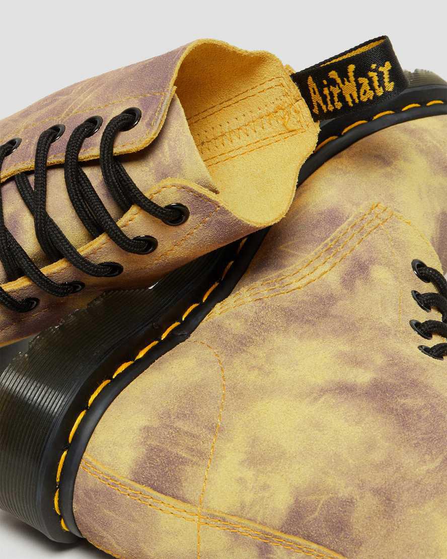Dr Martens 1460 Pascal Tie Dye Leather Lace Up Naisten Nilkkurit Keltainen  Suomi |  0381NEIOM