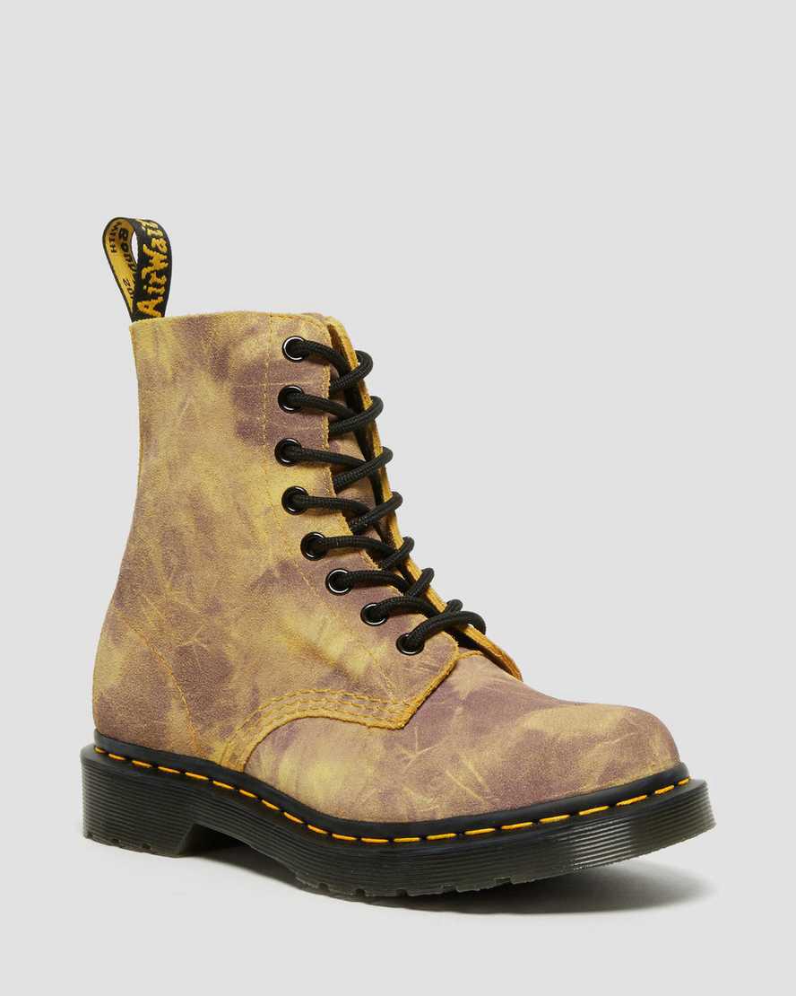 Dr Martens 1460 Pascal Tie Dye Leather Lace Up Naisten Nilkkurit Keltainen  Suomi |  0381NEIOM