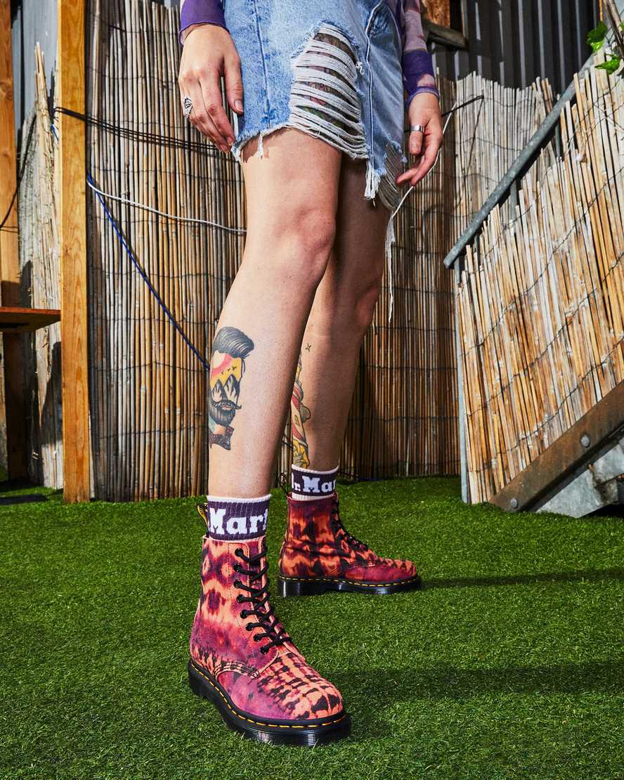 Dr Martens 1460 Pascal Tie Dye Leather Lace Up Naisten Nilkkurit Violetit  Suomi |  3824KUCWO