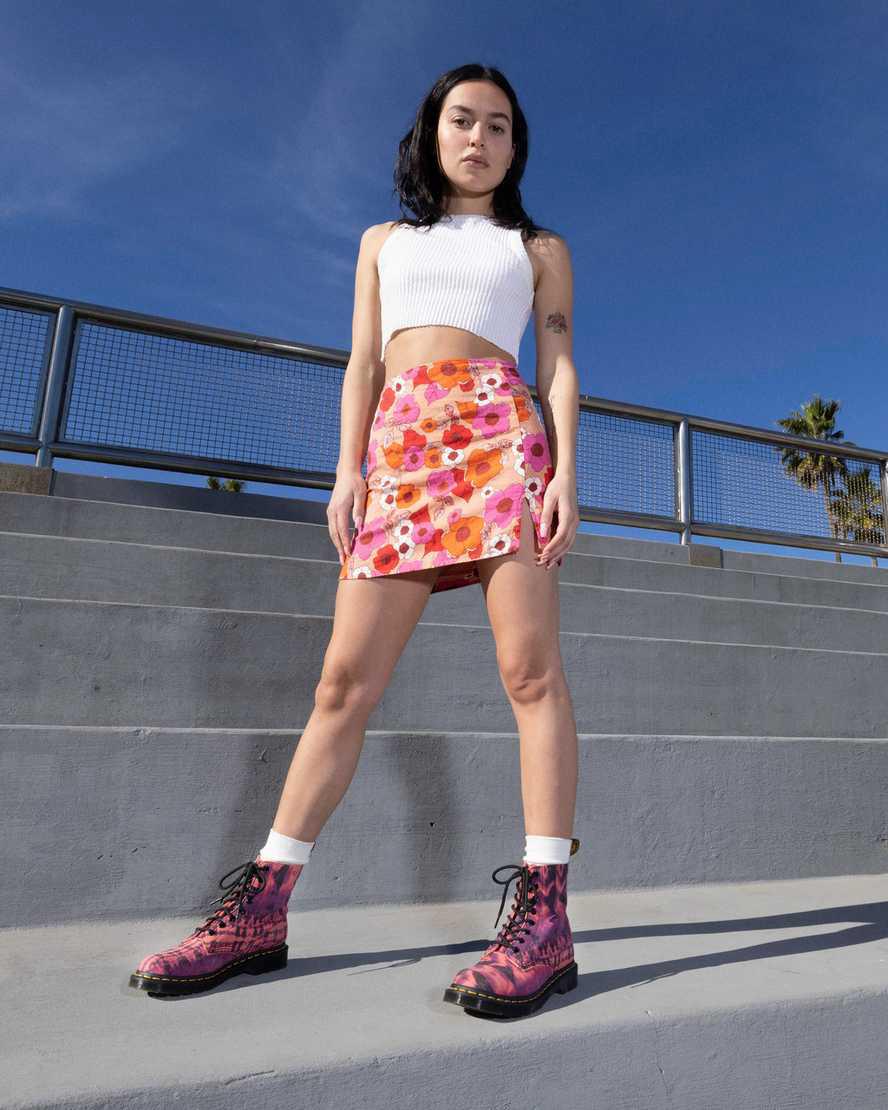 Dr Martens 1460 Pascal Tie Dye Leather Lace Up Naisten Nilkkurit Violetit  Suomi |  3824KUCWO