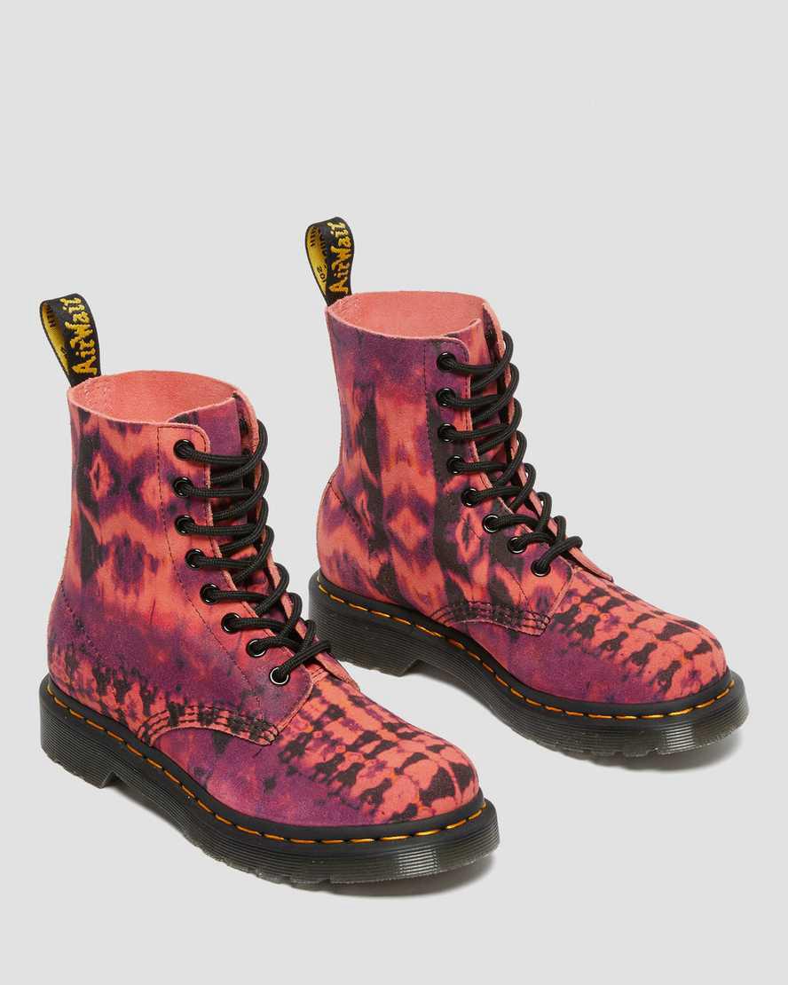 Dr Martens 1460 Pascal Tie Dye Leather Lace Up Naisten Nilkkurit Violetit  Suomi |  3824KUCWO