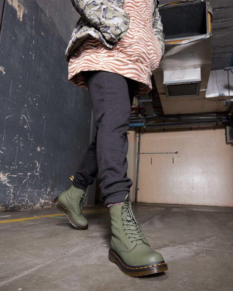 Dr Martens 1460 Pascal Virginia Leather Naisten Nauhasaappaat Khaki Vihreä  Suomi |  2386QUZXM