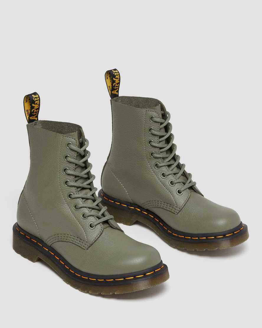 Dr Martens 1460 Pascal Virginia Leather Naisten Nauhasaappaat Khaki Vihreä  Suomi |  2386QUZXM