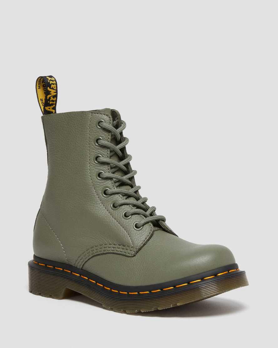 Dr Martens 1460 Pascal Virginia Leather Naisten Nauhasaappaat Khaki Vihreä  Suomi |  2386QUZXM
