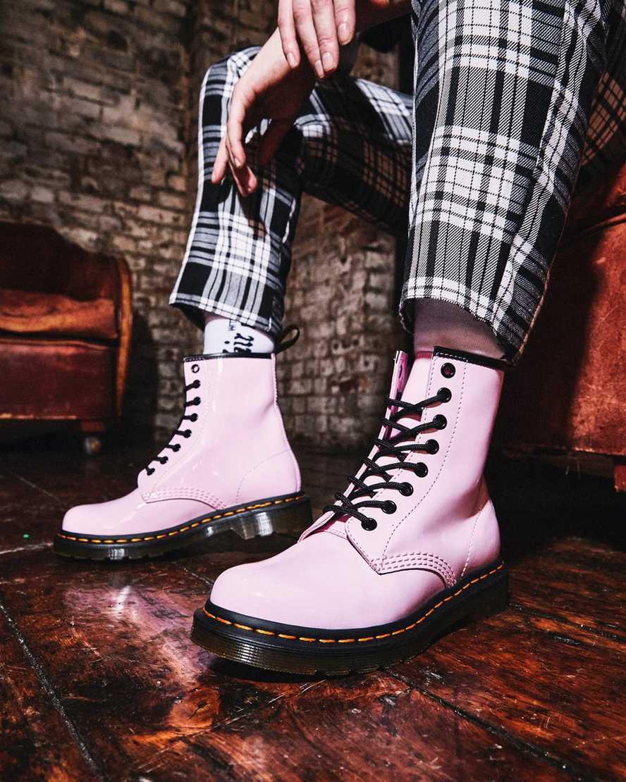 Dr Martens 1460 Patent Leather Lace Up Naisten Nilkkurit Pinkki  Suomi |  3748ZILFD