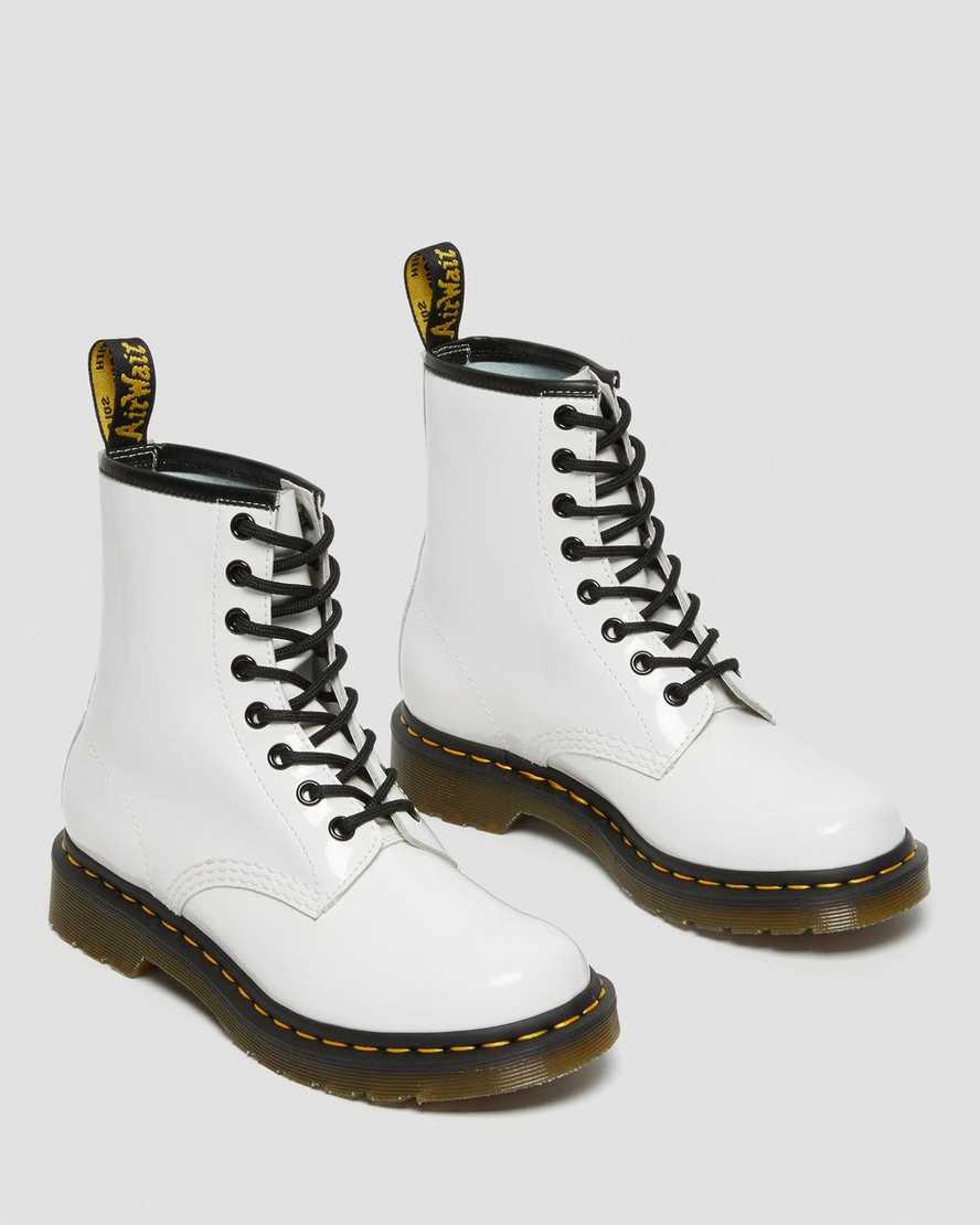 Dr Martens 1460 Patent Leather Lace Up Naisten Nilkkurit Valkoinen  Suomi |  7649IRFZQ