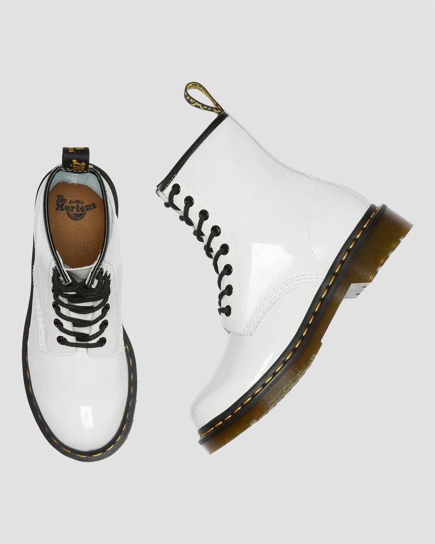 Dr Martens 1460 Patent Leather Lace Up Naisten Nilkkurit Valkoinen  Suomi |  7649IRFZQ