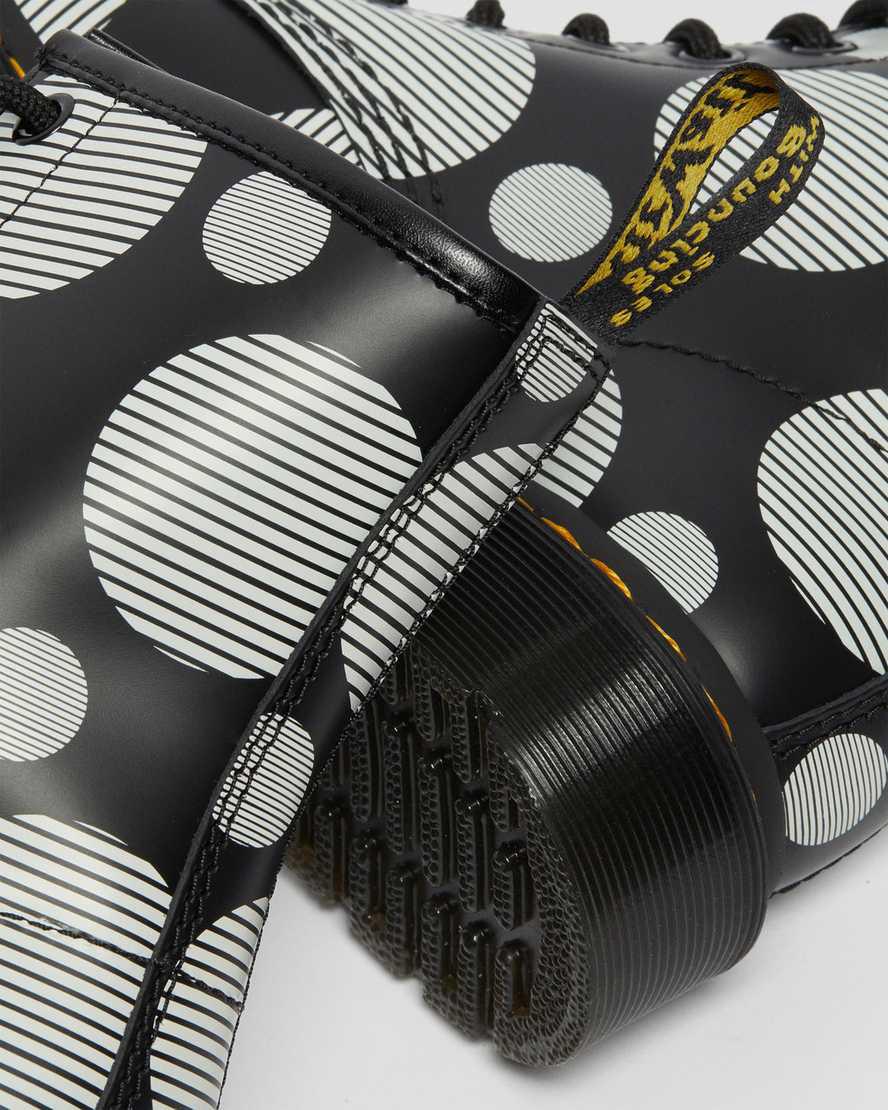 Dr Martens 1460 Polka Dot Smooth Leather Lace Up Naisten Nilkkurit Mustat  Suomi |  2913NDVUB