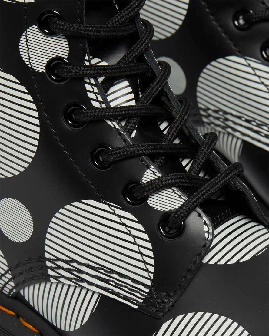 Dr Martens 1460 Polka Dot Smooth Leather Lace Up Naisten Nilkkurit Mustat  Suomi |  2913NDVUB