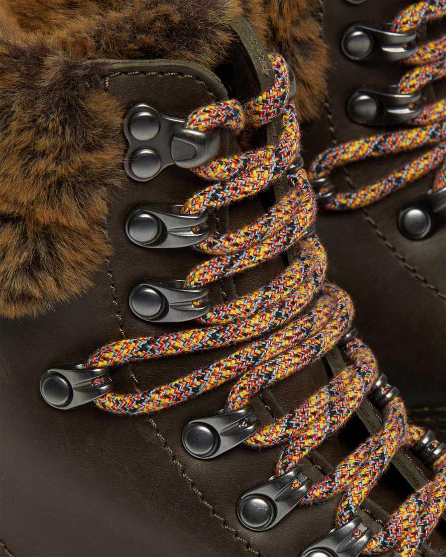 Dr Martens 1460 Serena Collar Faux Fur Lined Lace Up Naisten Nilkkurit Harmaat  Suomi |  7465NPYVW