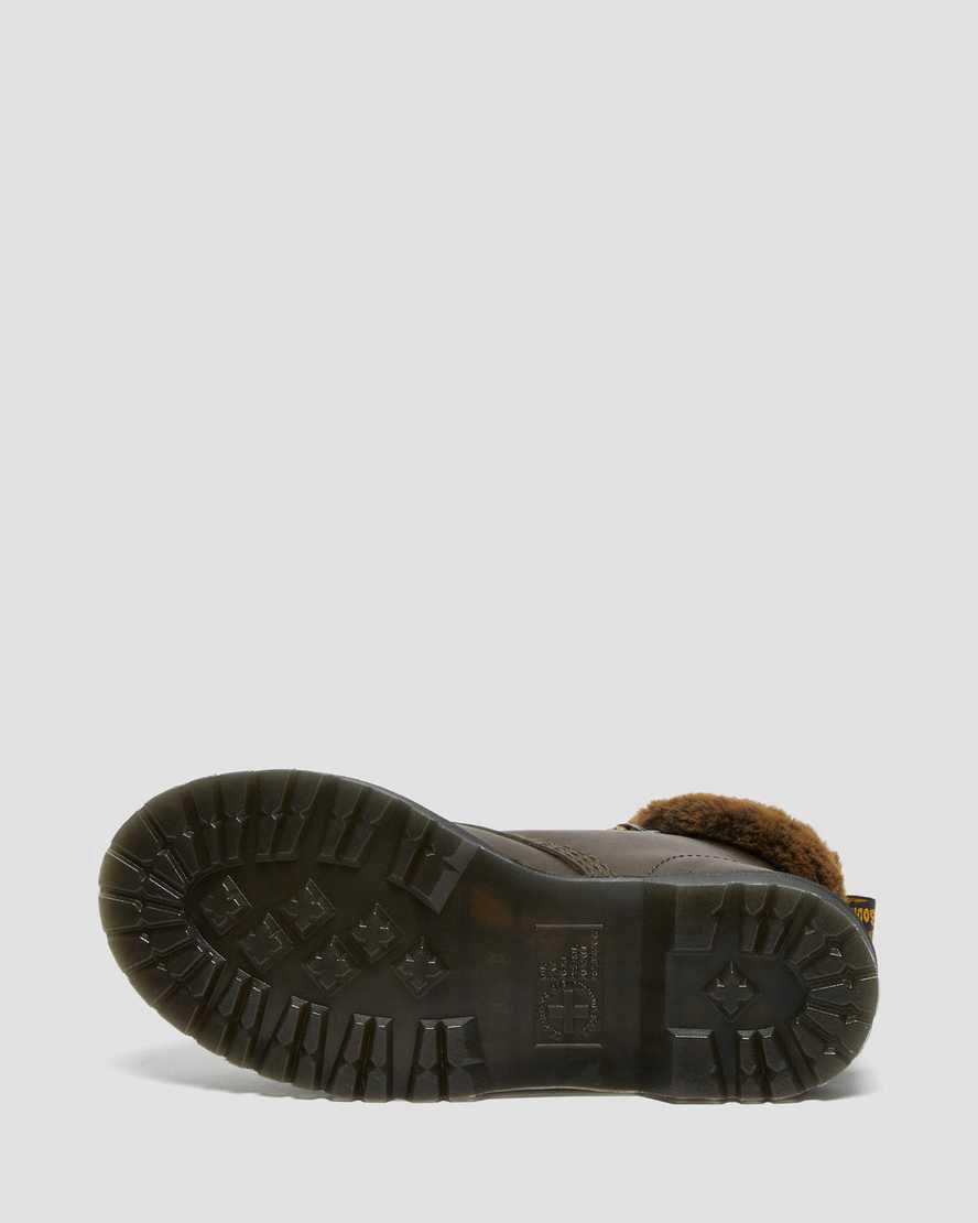 Dr Martens 1460 Serena Collar Faux Fur Lined Lace Up Naisten Nilkkurit Harmaat  Suomi |  7465NPYVW