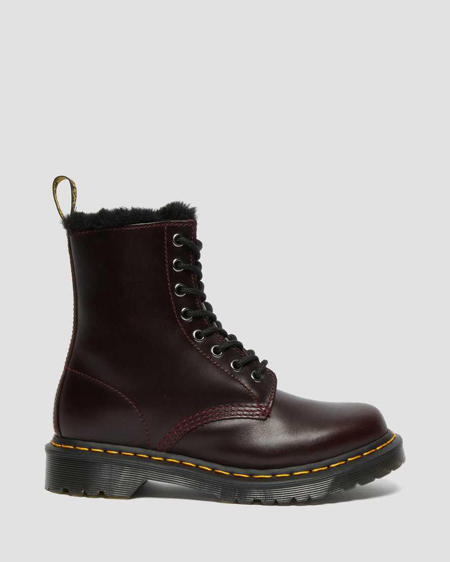 Dr Martens 1460 Serena Faux Fur Lined Naisten Nauhasaappaat Viininpunainen  Suomi |  5367UEPMJ