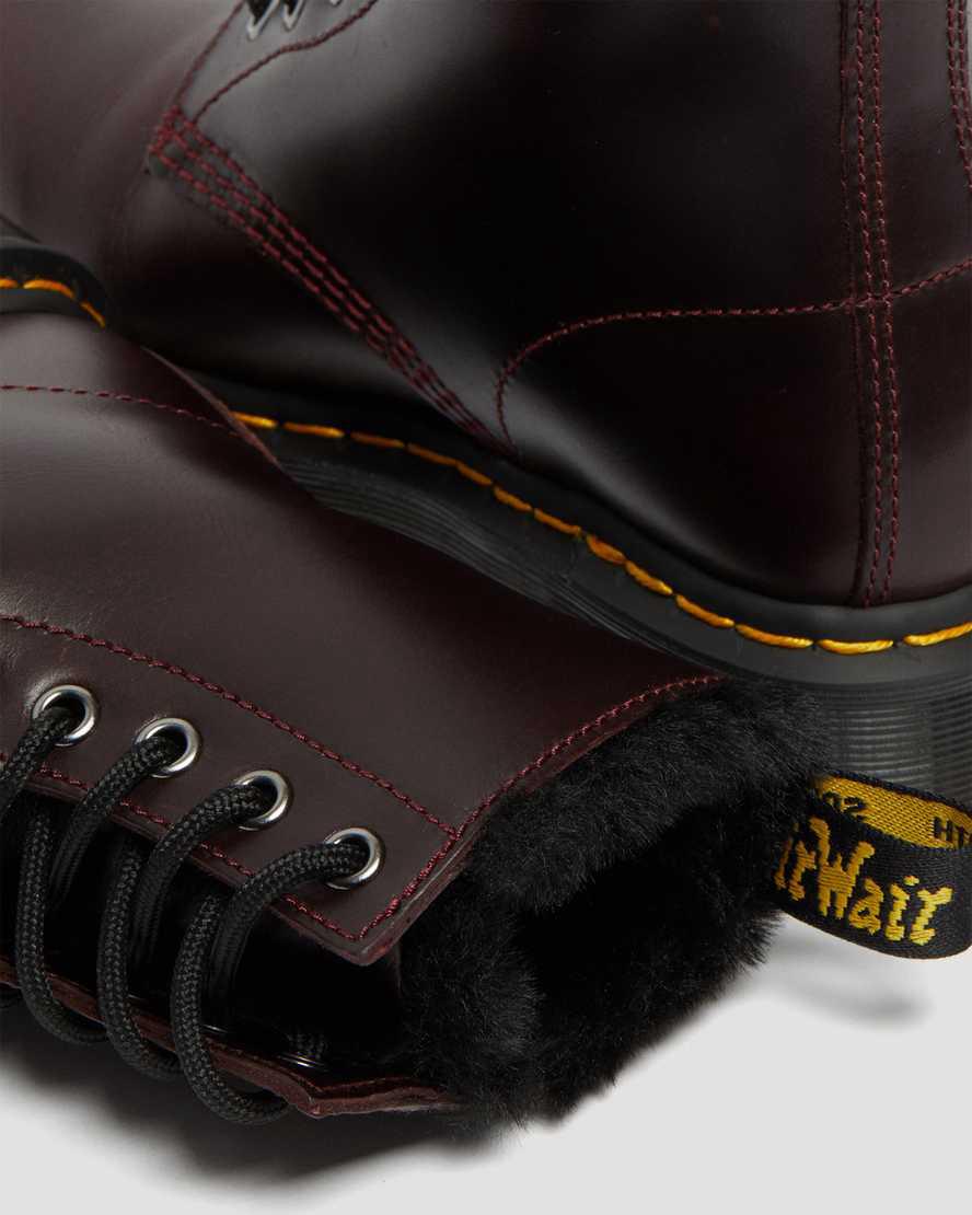 Dr Martens 1460 Serena Faux Fur Lined Naisten Nauhasaappaat Viininpunainen  Suomi |  5367UEPMJ