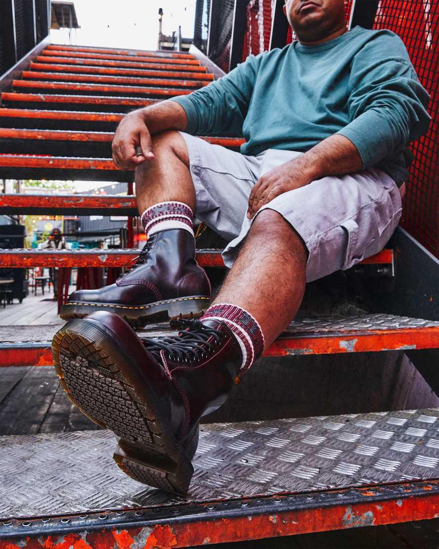 Dr Martens 1460 Slip Resistant Atlas Leather Lace Up Miesten Nilkkurit Viininpunainen  Suomi |  6132XQPUN