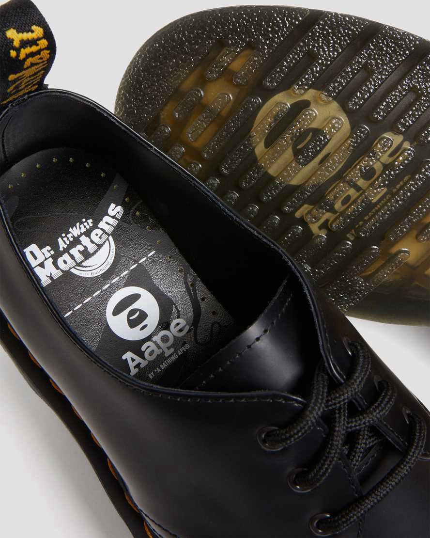 Dr Martens 1461 AAPE Smooth Leather Naisten Oxford Kengät Mustat  Suomi |  0629BJDVE