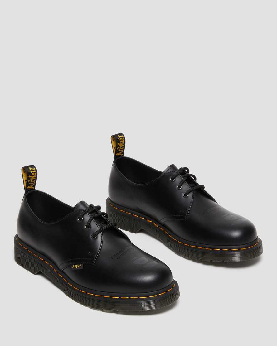 Dr Martens 1461 AAPE Smooth Leather Naisten Oxford Kengät Mustat  Suomi |  0629BJDVE