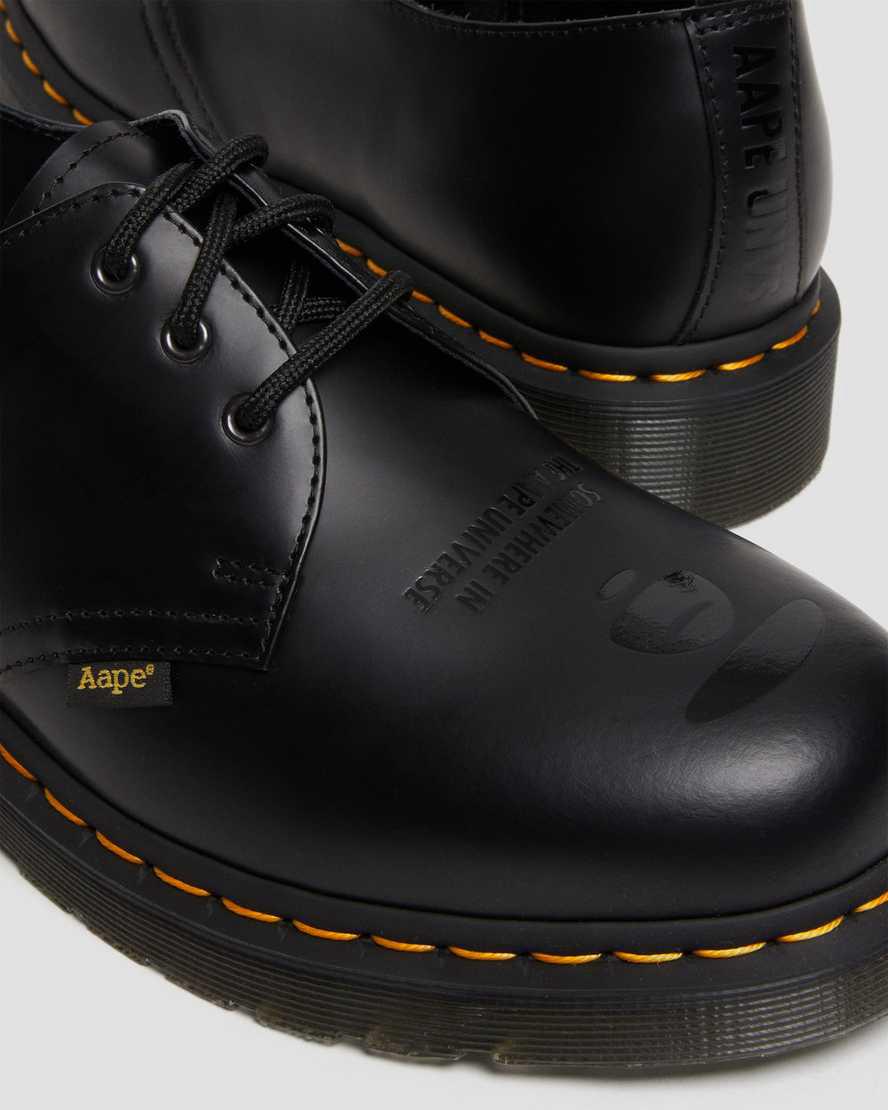 Dr Martens 1461 AAPE Smooth Leather Naisten Oxford Kengät Mustat  Suomi |  0629BJDVE