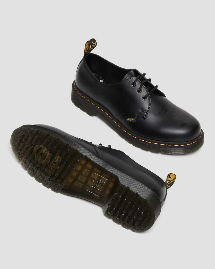 Dr Martens 1461 AAPE Smooth Leather Naisten Oxford Kengät Mustat  Suomi |  0629BJDVE
