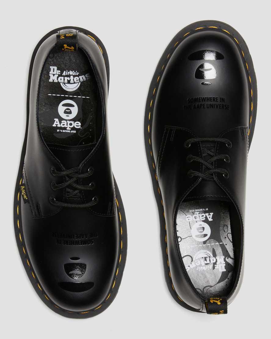 Dr Martens 1461 AAPE Smooth Leather Naisten Oxford Kengät Mustat  Suomi |  0629BJDVE