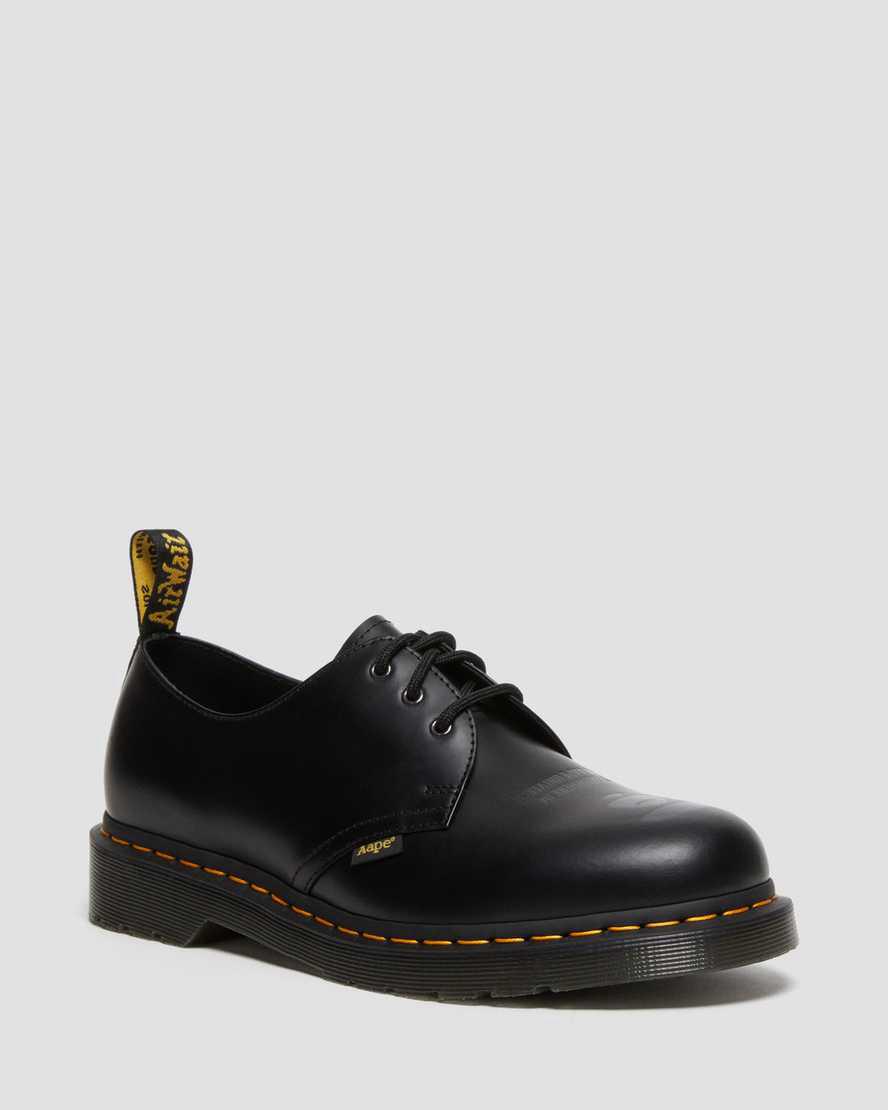 Dr Martens 1461 AAPE Smooth Leather Naisten Oxford Kengät Mustat  Suomi |  0629BJDVE