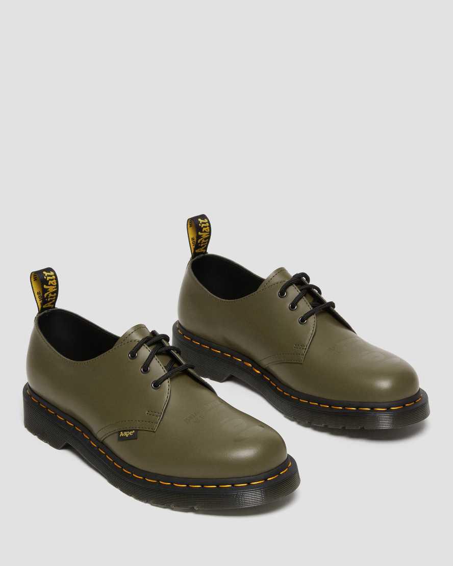 Dr Martens 1461 AAPE Smooth Leather Naisten Oxford Kengät Oliivinvihreä Vihreä  Suomi |  2801ORSHM