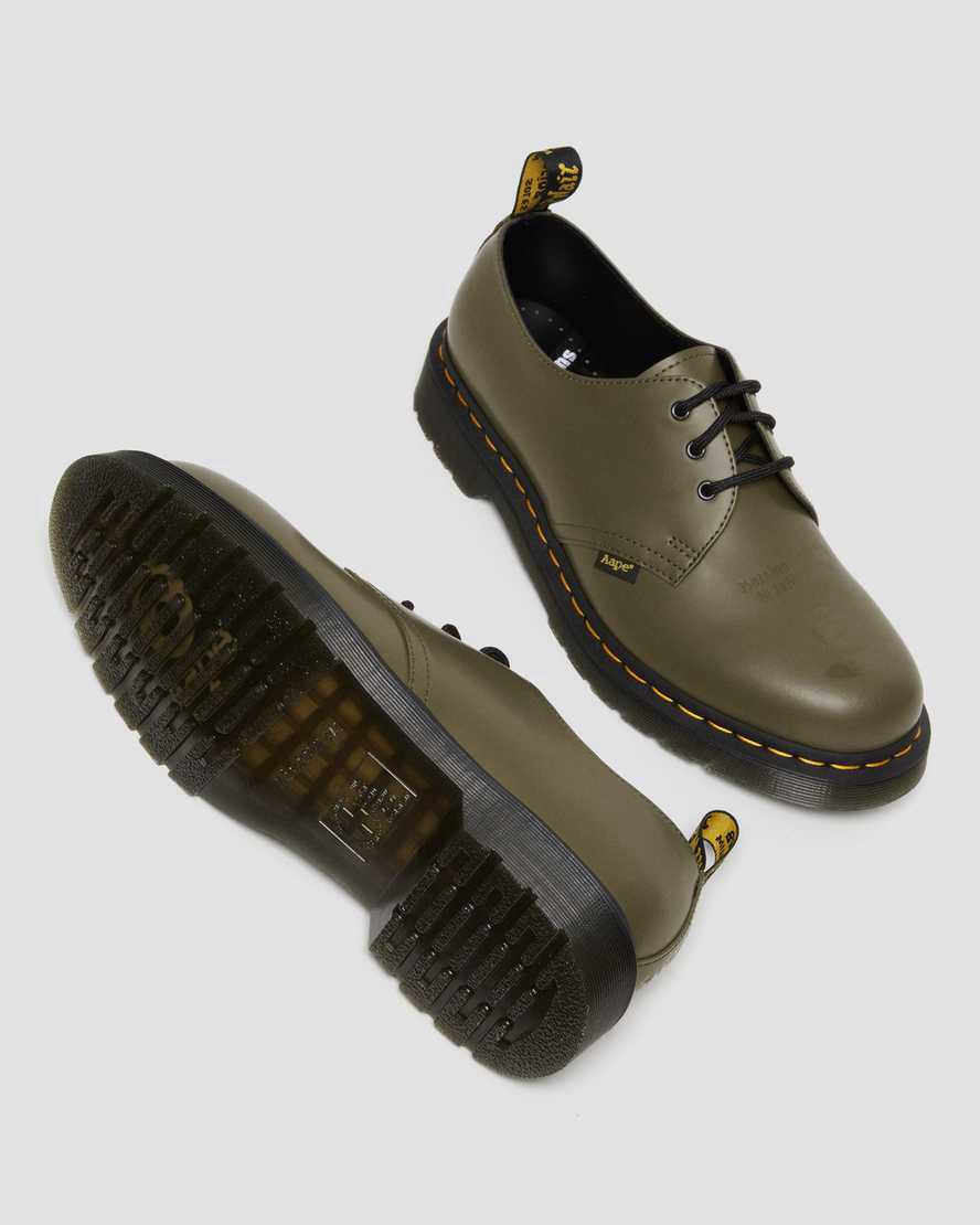 Dr Martens 1461 AAPE Smooth Leather Naisten Oxford Kengät Oliivinvihreä Vihreä  Suomi |  2801ORSHM