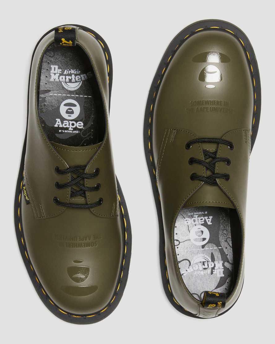 Dr Martens 1461 AAPE Smooth Leather Naisten Oxford Kengät Oliivinvihreä Vihreä  Suomi |  2801ORSHM
