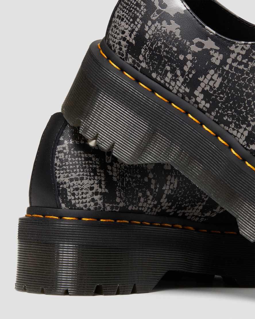 Dr Martens 1461 Animal Clash Leather & Suede Platform Naisten Oxford Kengät Black/Grey Backhand  Suomi |  9012DHNTM