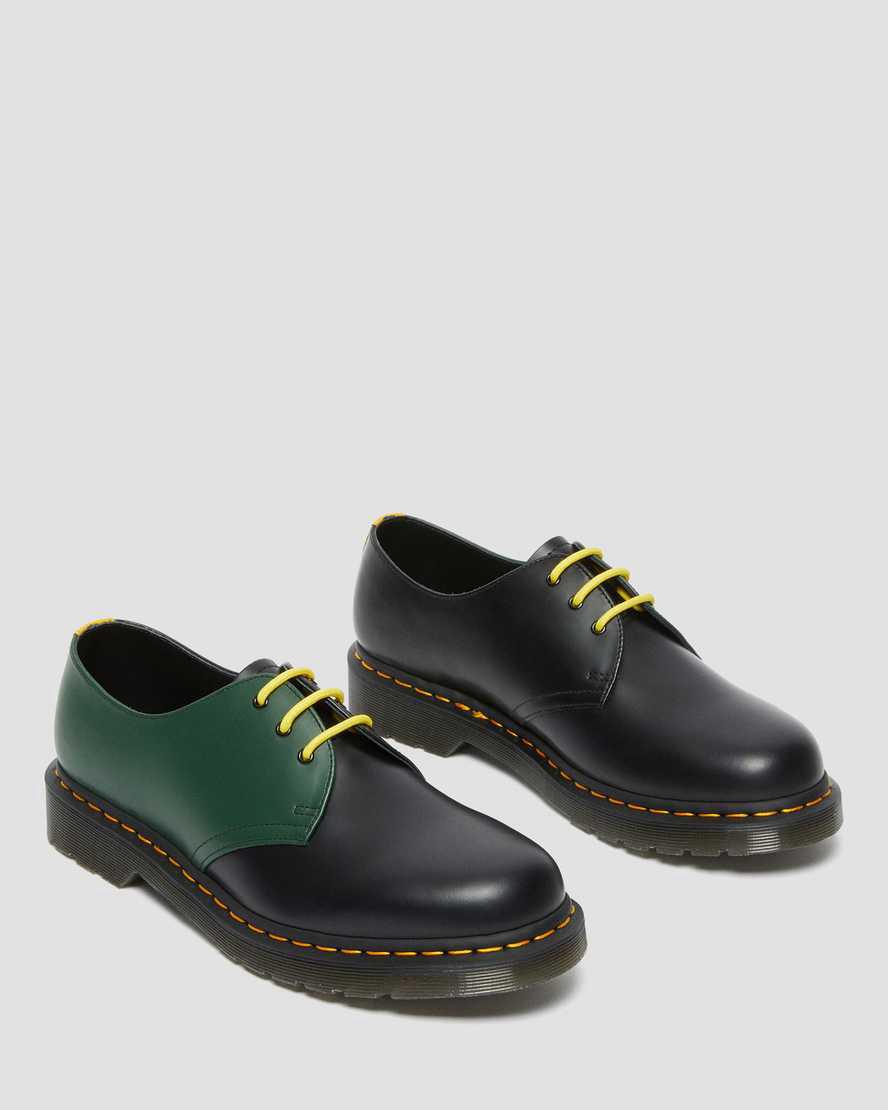 Dr Martens 1461 Contrast Smooth Leather Miesten Oxford Kengät Mustat  Suomi |  7183PRUBZ