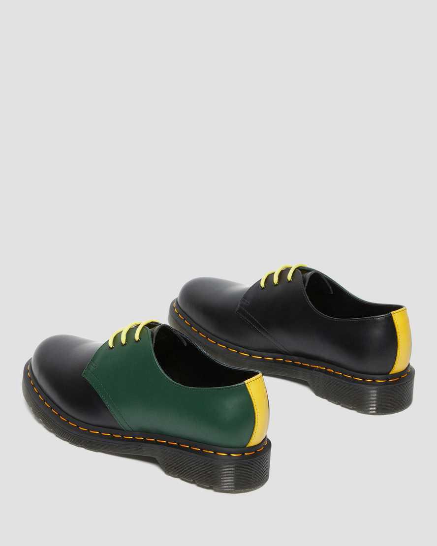 Dr Martens 1461 Contrast Smooth Leather Miesten Oxford Kengät Mustat  Suomi |  7183PRUBZ