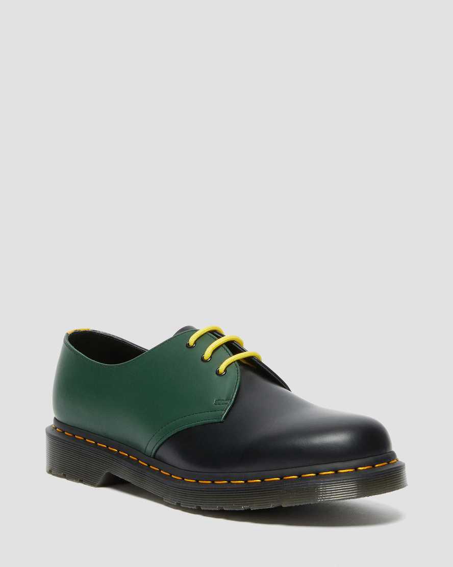 Dr Martens 1461 Contrast Smooth Leather Miesten Oxford Kengät Mustat  Suomi |  7183PRUBZ