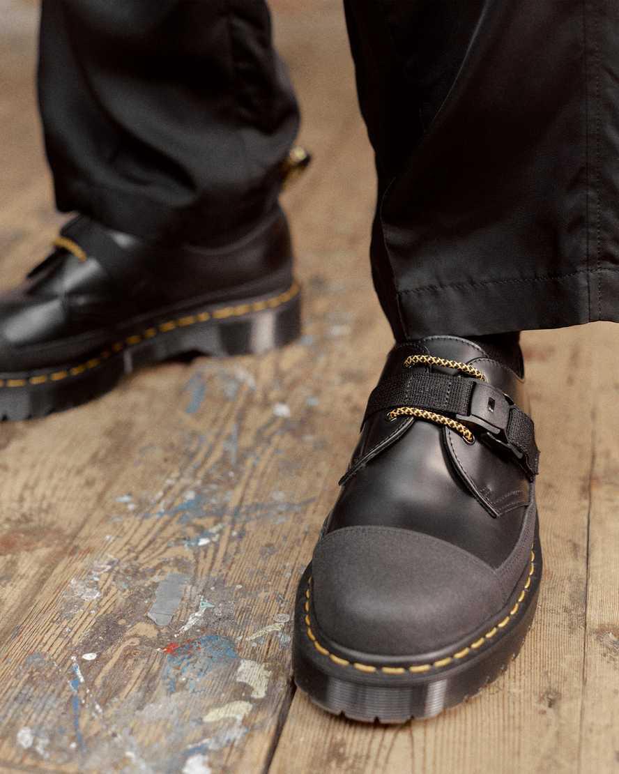 Dr Martens 1461 Made In England Bex Tech Smooth Leather Naisten Oxford Kengät Black/Dual Original  Suomi |  3852NCFUG
