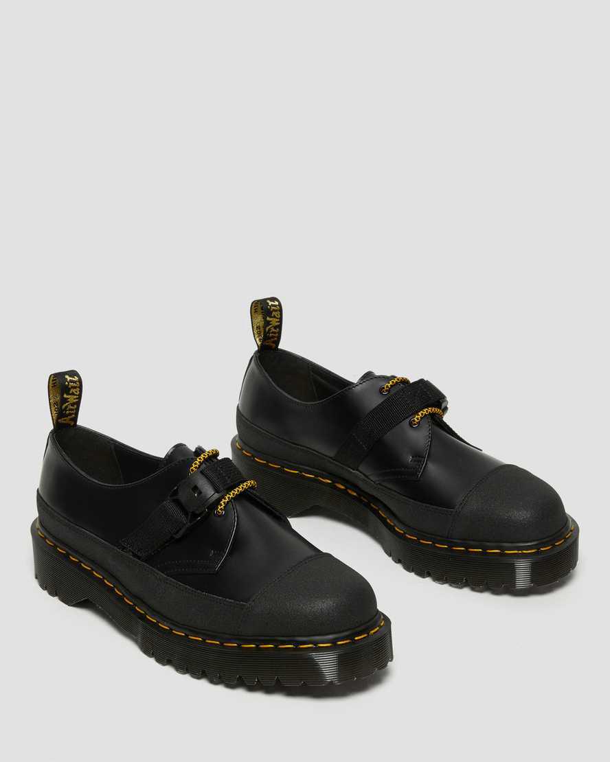 Dr Martens 1461 Made In England Bex Tech Smooth Leather Naisten Oxford Kengät Black/Dual Original  Suomi |  3852NCFUG