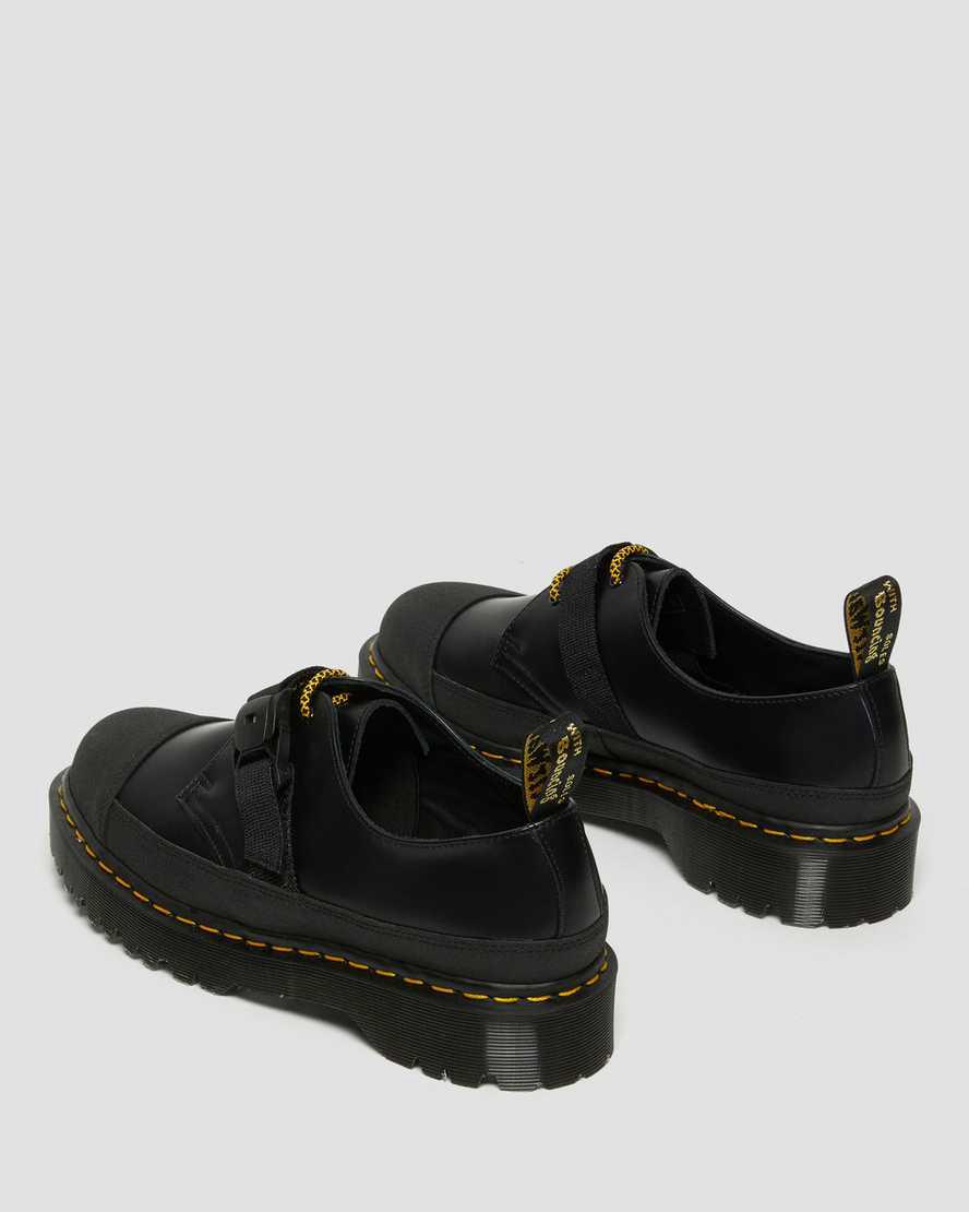 Dr Martens 1461 Made In England Bex Tech Smooth Leather Naisten Oxford Kengät Black/Dual Original  Suomi |  3852NCFUG