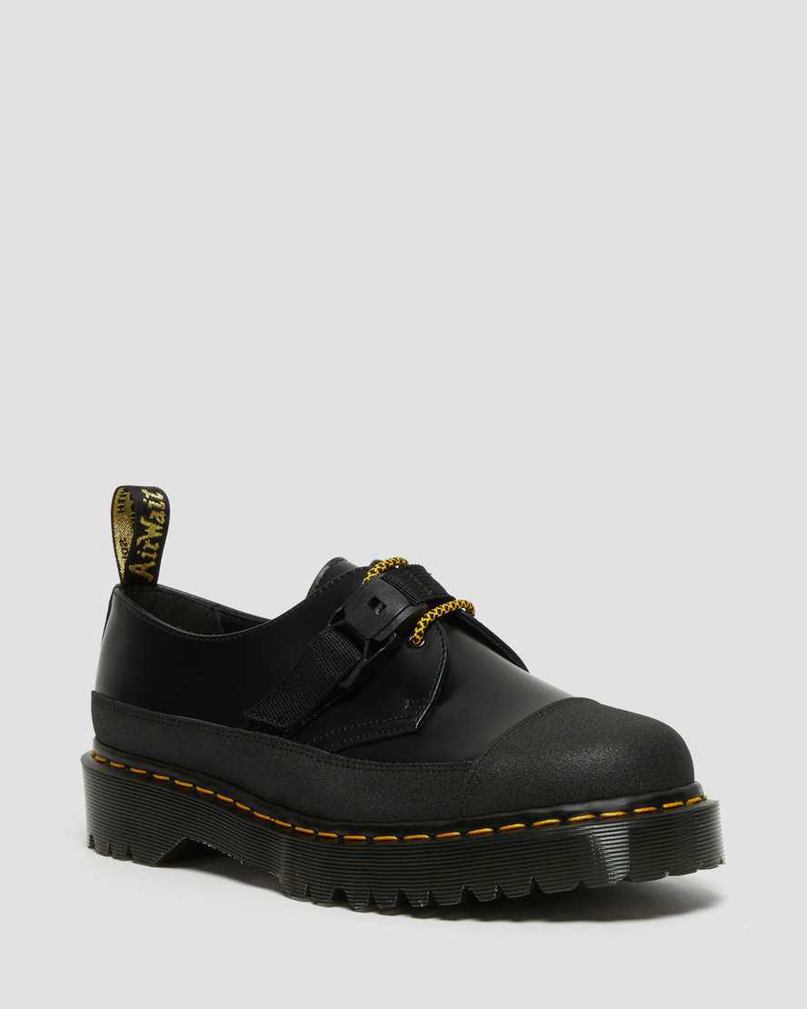 Dr Martens 1461 Made In England Bex Tech Smooth Leather Naisten Oxford Kengät Black/Dual Original  Suomi |  3852NCFUG