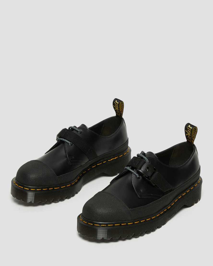 Dr Martens 1461 Made In England Bex Tech Smooth Leather Miesten Oxford Kengät Black/Dual Original  Suomi |  8173CSNZI
