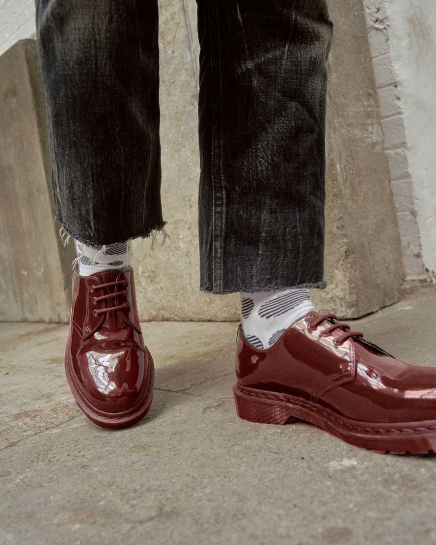 Dr Martens 1461 Made in England Mono Patent Leather Miesten Oxford Kengät Punainen  Suomi |  0231HUNKM