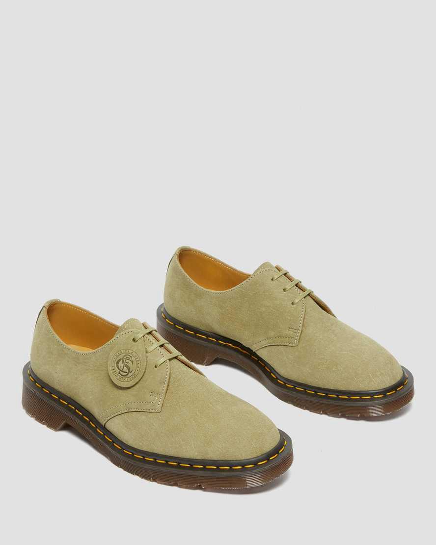 Dr Martens 1461 Made in England Nubuck Leather Naisten Oxford Kengät Vihreä  Suomi |  7063GWPUH