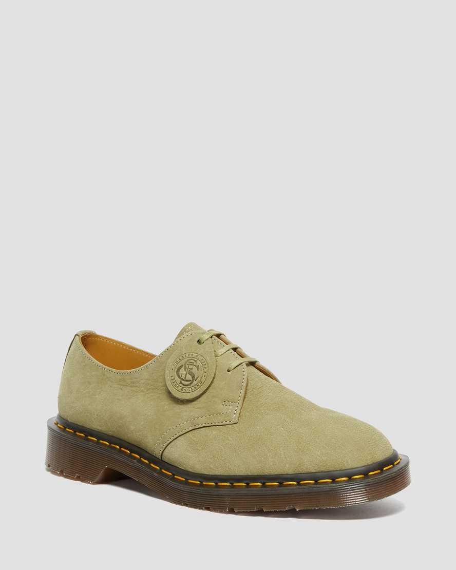Dr Martens 1461 Made in England Nubuck Leather Naisten Oxford Kengät Vihreä  Suomi |  7063GWPUH