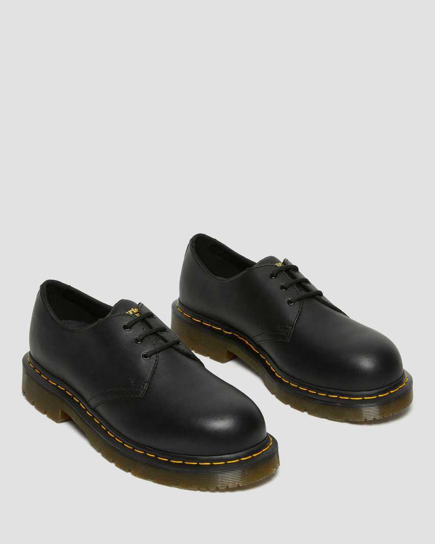 Dr Martens 1461 Slip Resistant Steel Toe Miesten Oxford Kengät Mustat  Suomi |  0946WTQDS