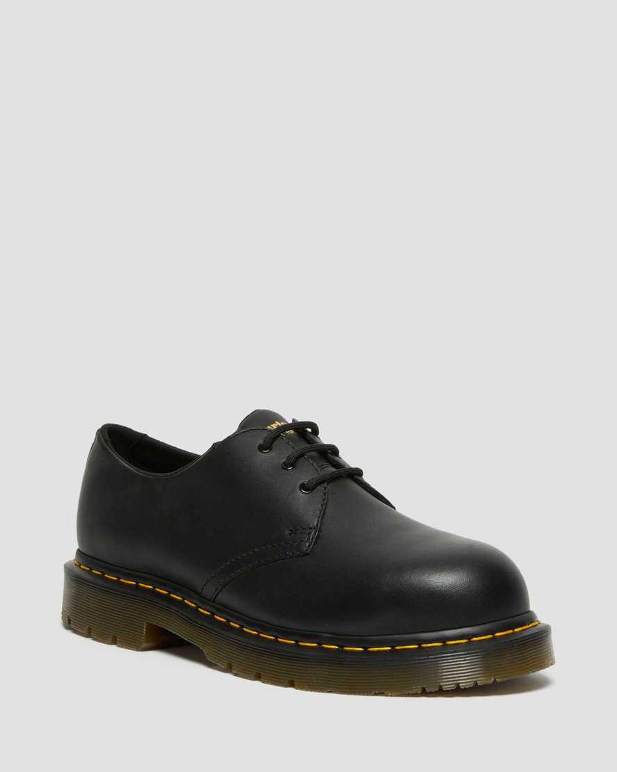 Dr Martens 1461 Slip Resistant Steel Toe Miesten Oxford Kengät Mustat  Suomi |  0946WTQDS