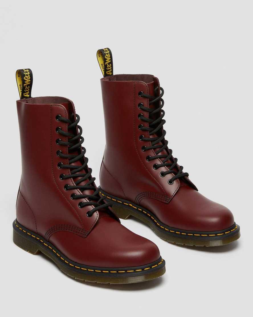 Dr Martens 1490 Smooth Leather Mid Calf Miesten Originals Boots Punainen  Suomi |  4190TVKUJ