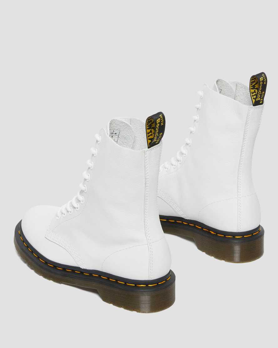 Dr Martens 1490 Virginia Leather Mid Calf Naisten Originals Boots Valkoinen  Suomi |  6591CMIZA